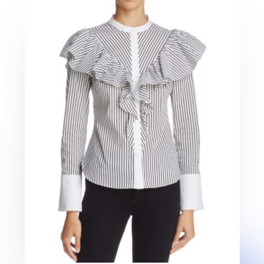 Karen Millen Frill Shirt - Size 8